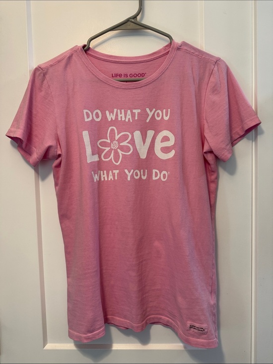Life Is Good Tops - Life Is Good Women's  Pink Short Sleeve 'Do What You Love' Graphic Tee
